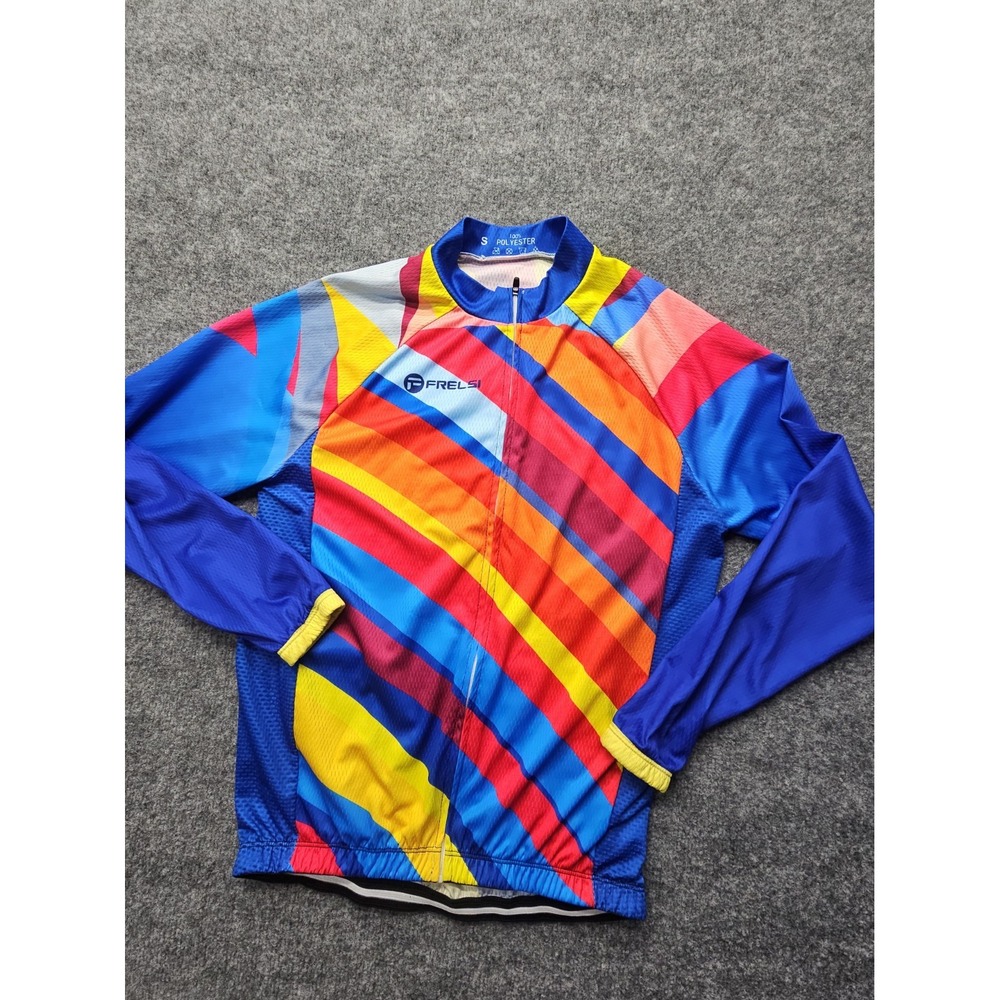 FRELSI Color Carnival Men's "Size Small" Long Sleeve Cycling Jersey Jacket